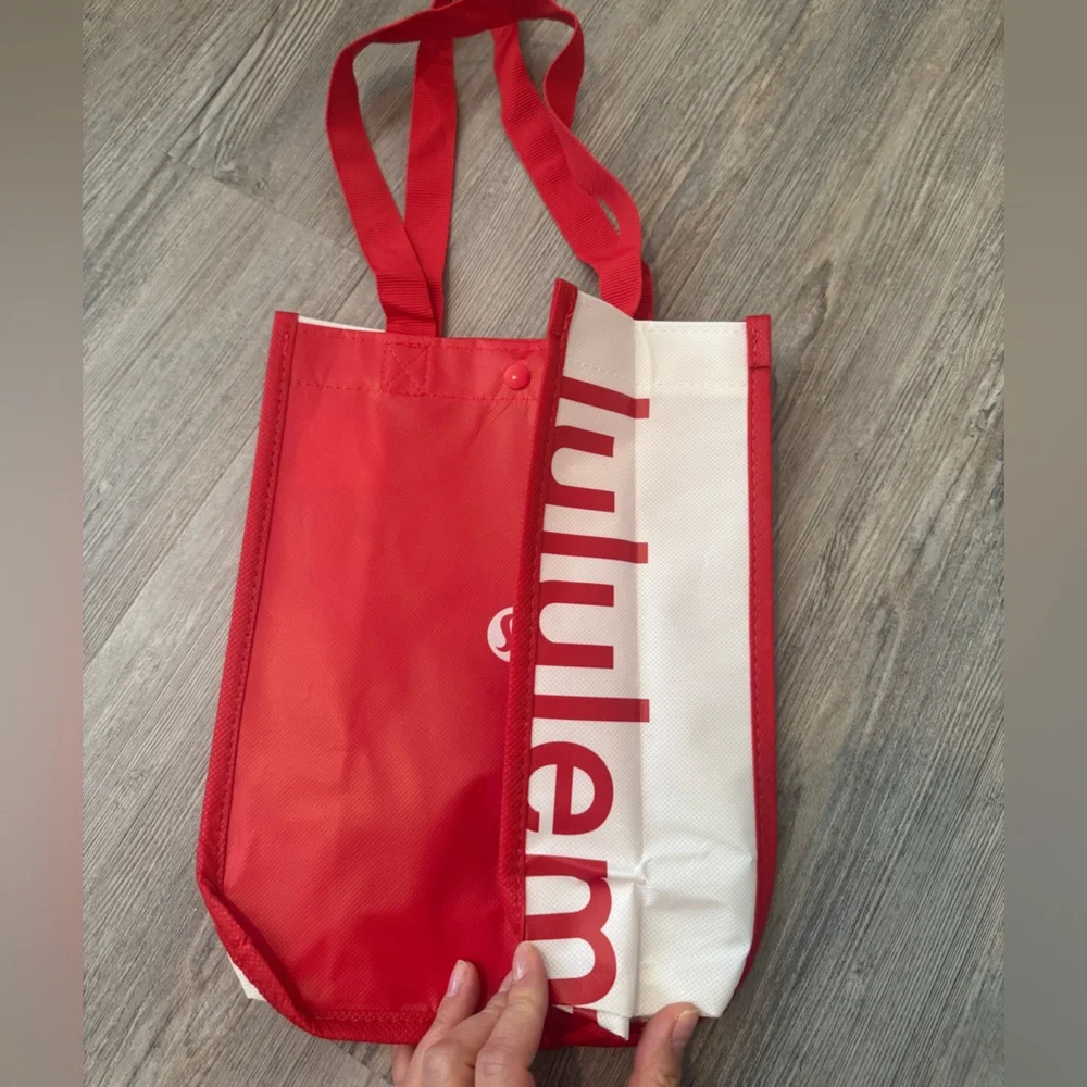 Lululemon Athletica Red and White Tote Bags - Picture 2 of 3